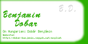 benjamin dobar business card