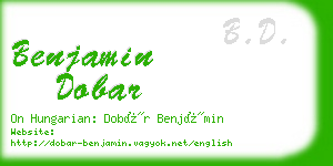 benjamin dobar business card